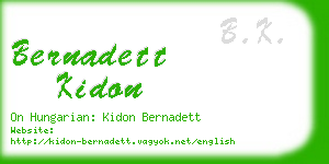 bernadett kidon business card